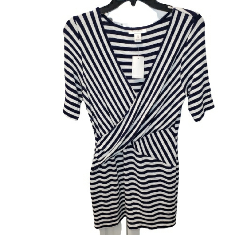 Motherhood Maternity Striped Surplice Top Sz M
